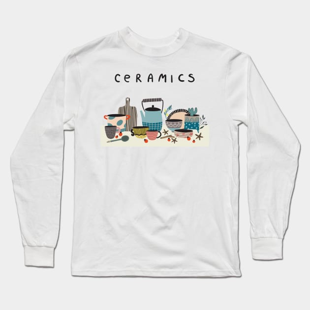 Ceramics Class Long Sleeve T-Shirt by Teequeque